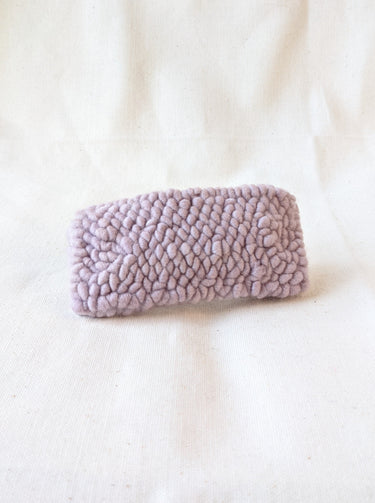 Ready to ship! Soft and dreamy lavender looped looped punch needle barrette. Punched using hand-dyed Chunky 100% Merino wool. Made using a punch needle rug hooking technique with the Oxford punch needle.